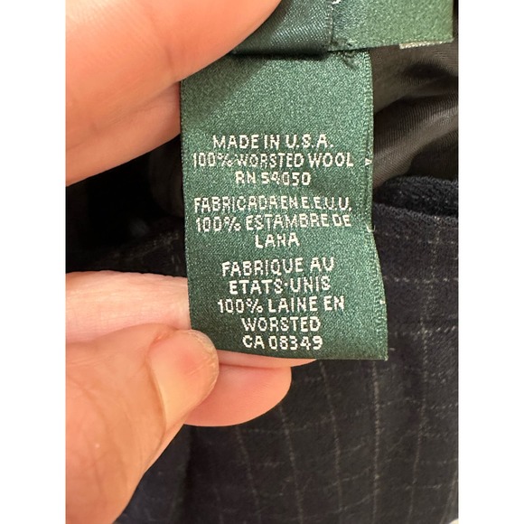 Ralph Lauren vintage blue plaid wool lined pleated pants size 2P - Picture 4 of 11